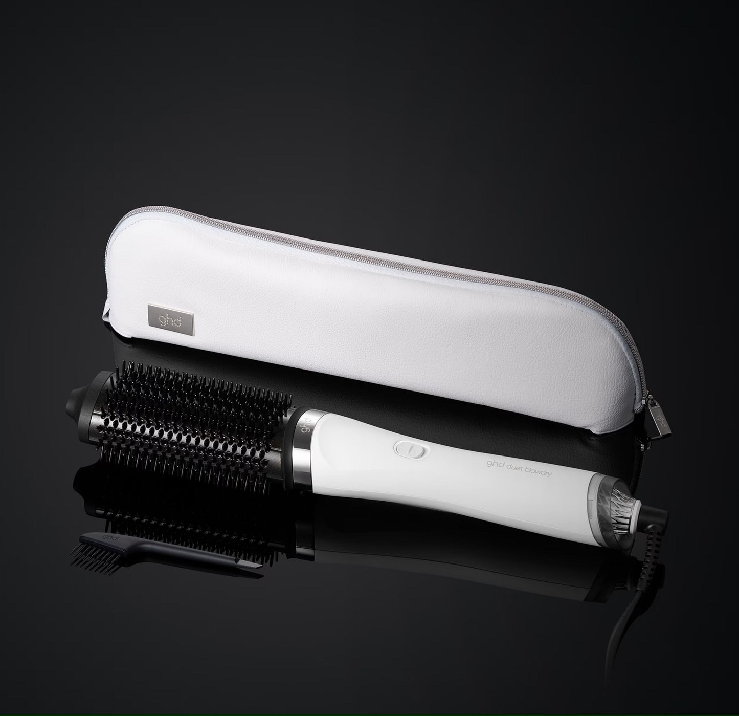 new ghd duet blowdry hair dryer brush in white