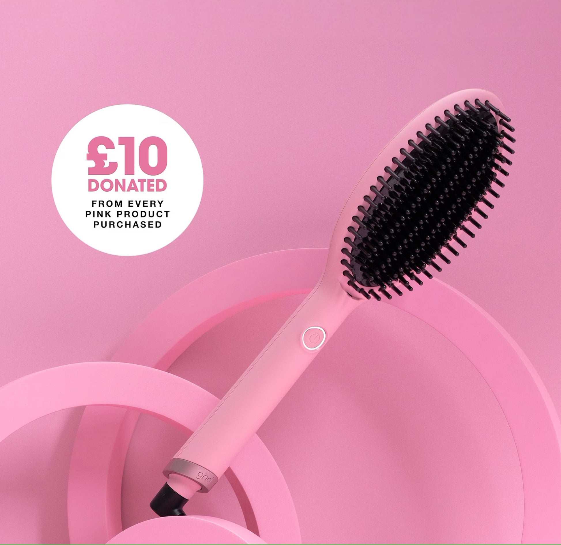 new ghd glide hot brush in fondant pink